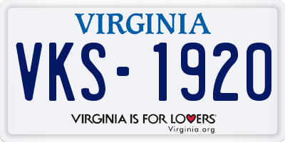 VA license plate VKS1920