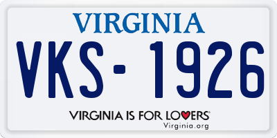 VA license plate VKS1926