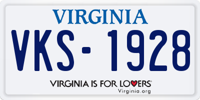 VA license plate VKS1928