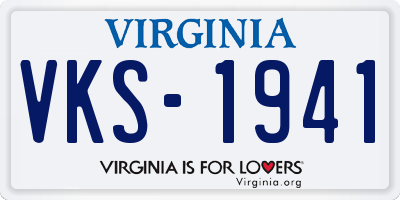 VA license plate VKS1941