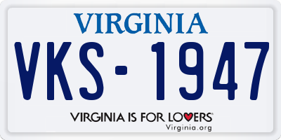 VA license plate VKS1947