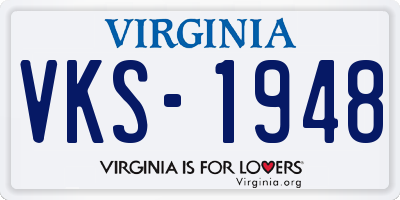 VA license plate VKS1948