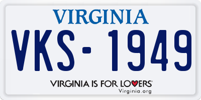 VA license plate VKS1949