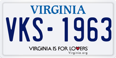 VA license plate VKS1963