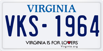 VA license plate VKS1964