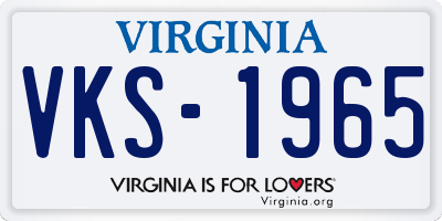 VA license plate VKS1965
