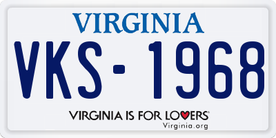 VA license plate VKS1968