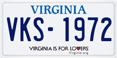 VA license plate VKS1972