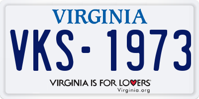 VA license plate VKS1973