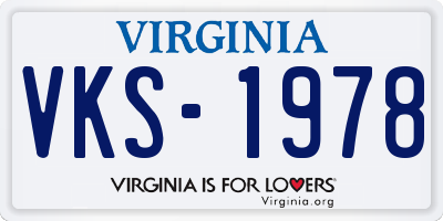 VA license plate VKS1978