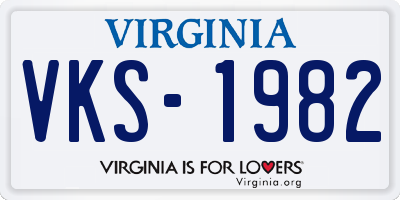 VA license plate VKS1982