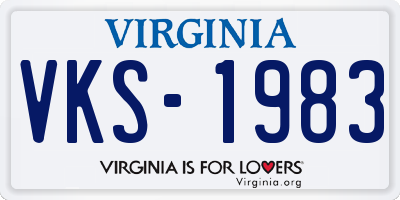 VA license plate VKS1983