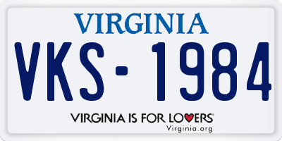 VA license plate VKS1984