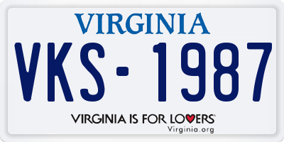 VA license plate VKS1987