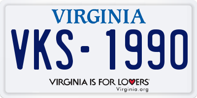 VA license plate VKS1990