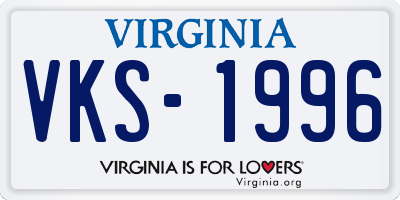 VA license plate VKS1996