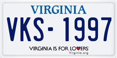 VA license plate VKS1997