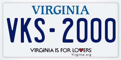 VA license plate VKS2000