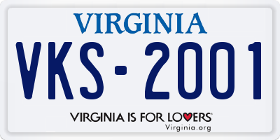 VA license plate VKS2001