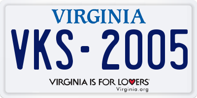 VA license plate VKS2005