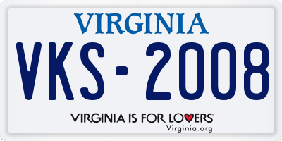 VA license plate VKS2008