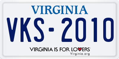 VA license plate VKS2010