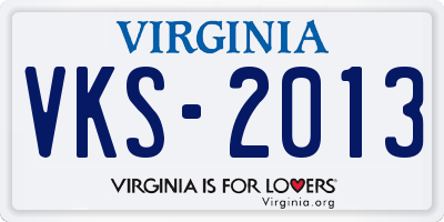 VA license plate VKS2013