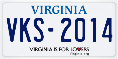 VA license plate VKS2014
