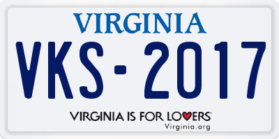 VA license plate VKS2017