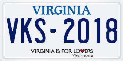 VA license plate VKS2018