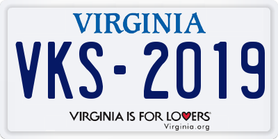 VA license plate VKS2019