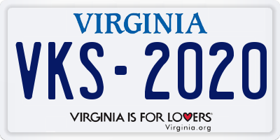 VA license plate VKS2020