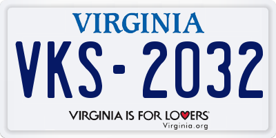 VA license plate VKS2032