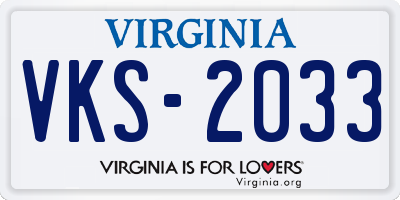 VA license plate VKS2033