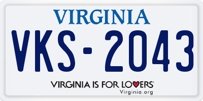 VA license plate VKS2043