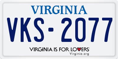 VA license plate VKS2077