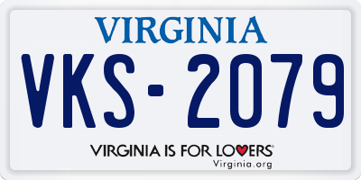 VA license plate VKS2079