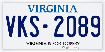 VA license plate VKS2089