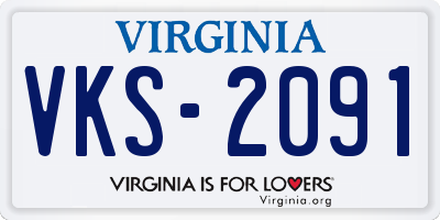 VA license plate VKS2091