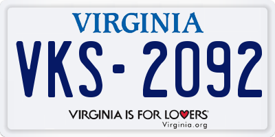 VA license plate VKS2092