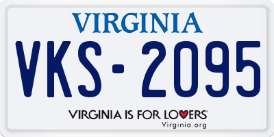 VA license plate VKS2095