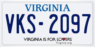 VA license plate VKS2097