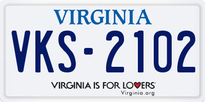VA license plate VKS2102