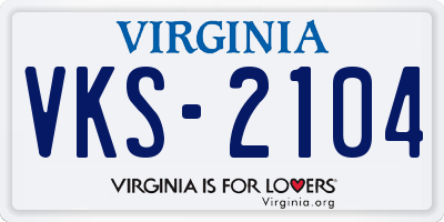 VA license plate VKS2104