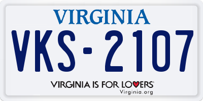 VA license plate VKS2107