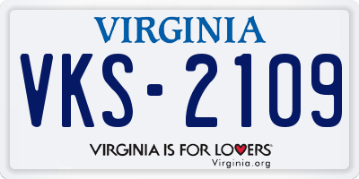 VA license plate VKS2109