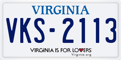 VA license plate VKS2113