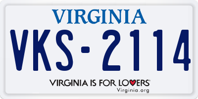 VA license plate VKS2114