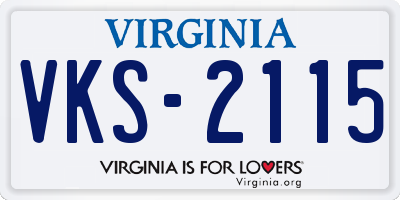 VA license plate VKS2115