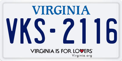 VA license plate VKS2116